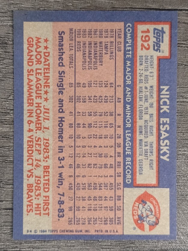 1984 Topps #192 Nick Esasky