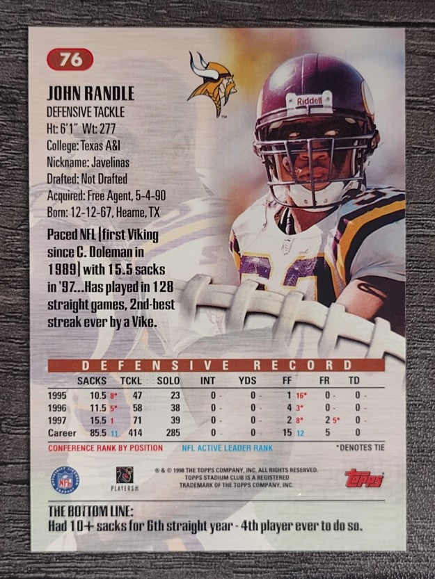 1998 Stadium Club #76 John Randle