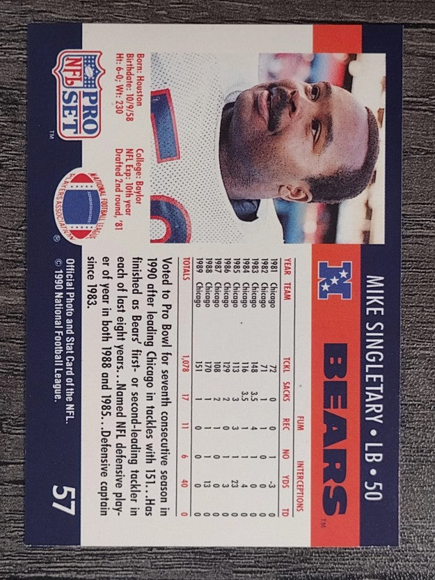 1990 Pro Set #57 Mike Singletary