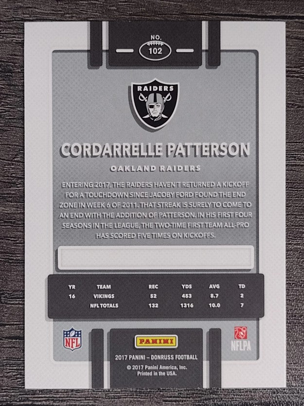 2017 Donruss #102 Cordarrelle Patterson