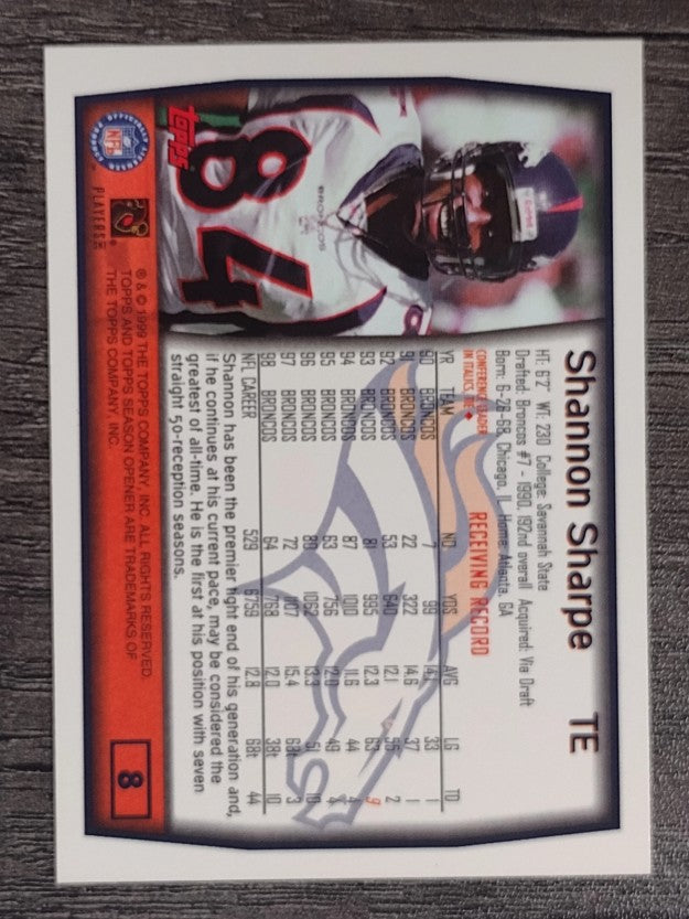 1999 Topps Season Opener #8 Shannon Sharpe