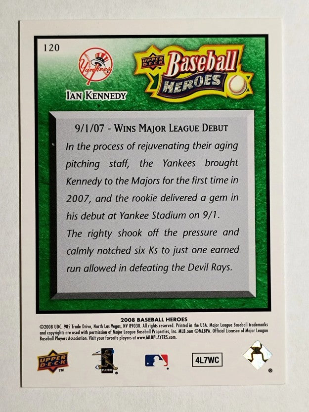 2008 Upper Deck Heroes Emerald #120 Ian Kennedy