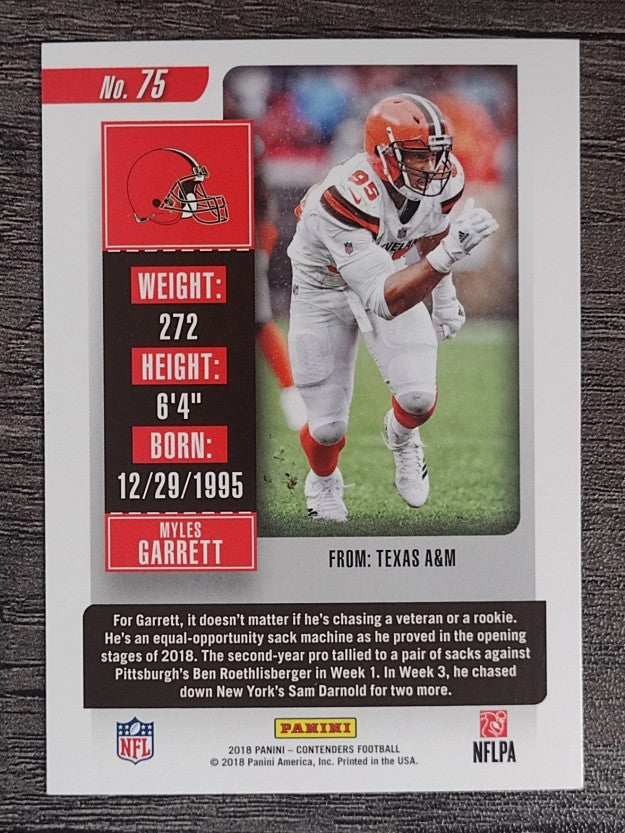 2018 Panini Contenders #75 Myles Garrett