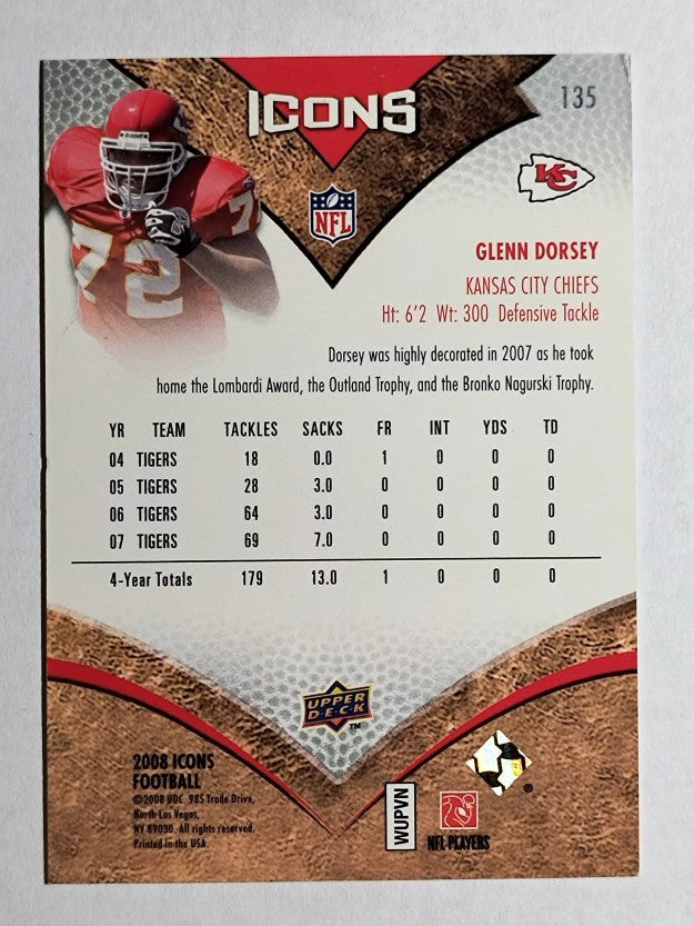 2008 Upper Deck Icons #135 Glenn Dorsey RC