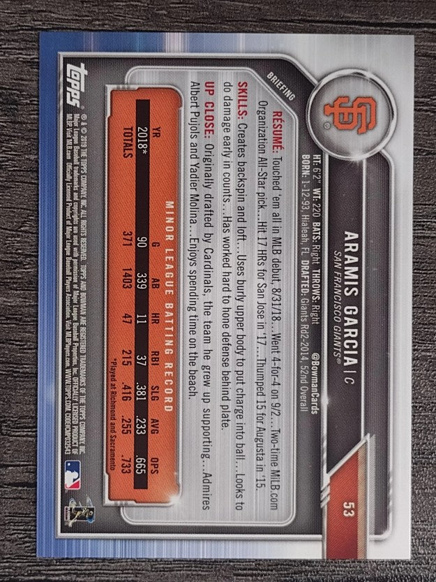 2019 Bowman #53 Aramis Garcia RC