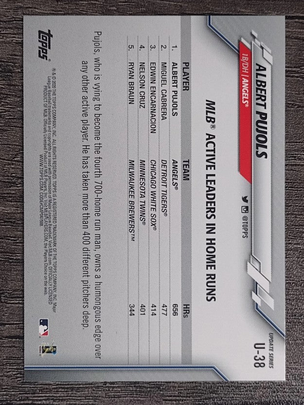 2020 Topps Update #U38 Albert Pujols
