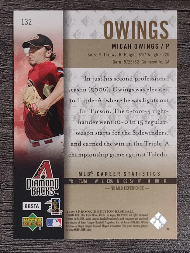 2007 SP Rookie Edition #132 Micah Owings