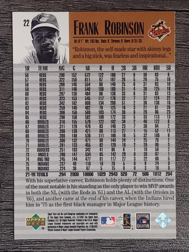 1999 Upper Deck Century Legends #22 Frank Robinson