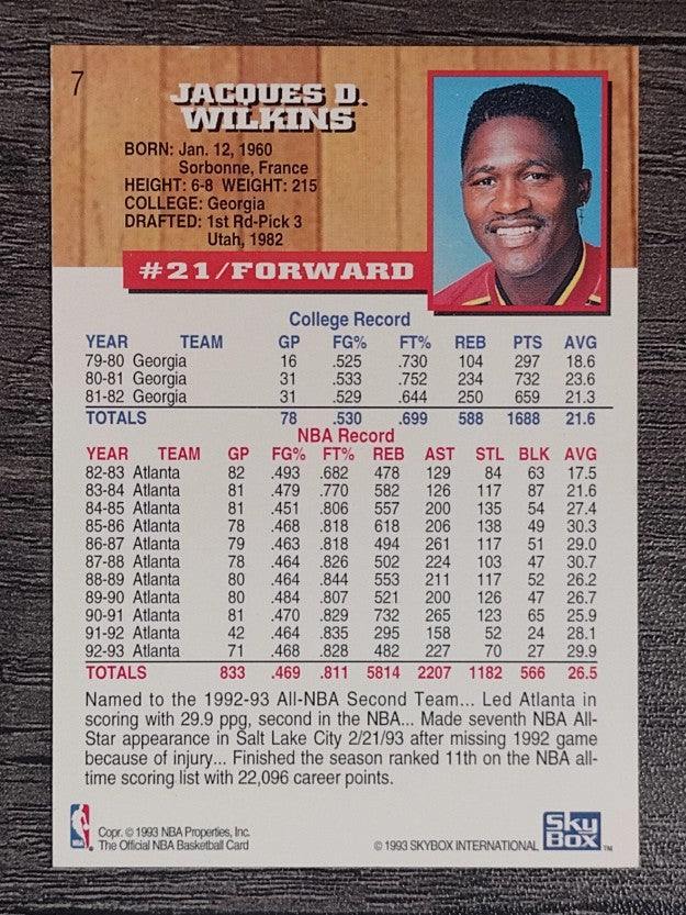 1993-94 Hoops #7 Dominique Wilkins