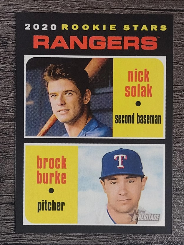 2020 Topps Heritage #181 Nick Solak RC/Brock Burke RC