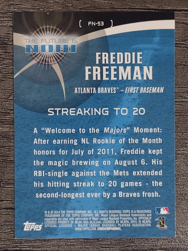 2014 Topps The Future is Now #FN53 Freddie Freeman