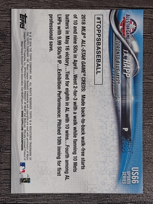 2018 Topps Update Rainbow Foil #US66 J.A. Happ AS