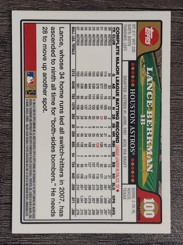2008 Topps Chrome Refractors #100 Lance Berkman