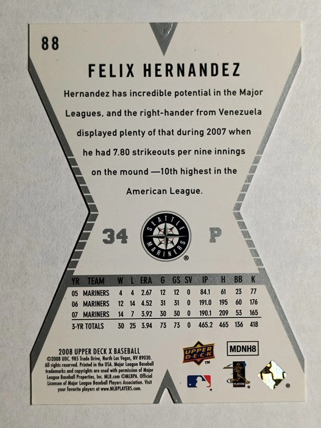 2008 Upper Deck X Die Cut #88 Felix Hernandez