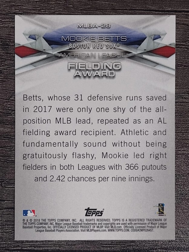 2018 Topps MLB Awards #MLBA28 Mookie Betts