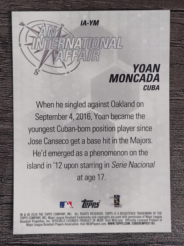 2018 Topps Chrome Update An International Affair #IAYM Yoan Moncada