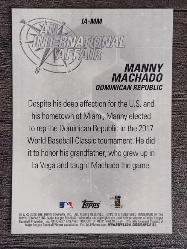 2018 Topps Chrome Update An International Affair #IAMM Manny Machado