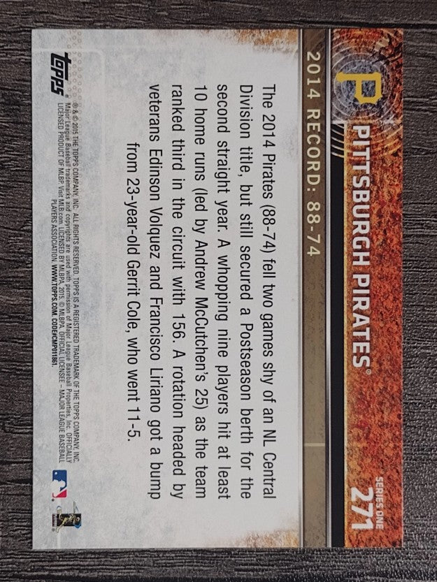 2015 Topps Rainbow Foil #271 Pittsburgh Pirates (NM)