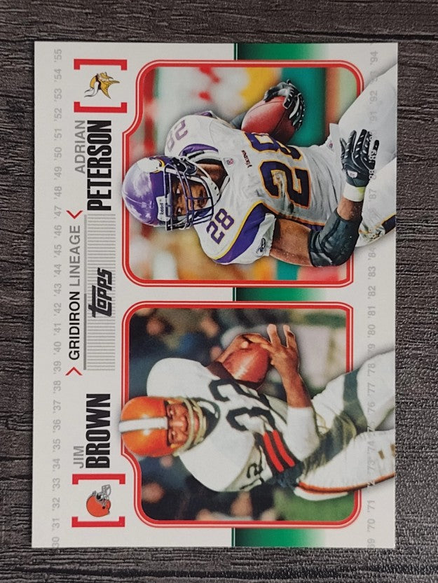 2010 Topps Gridiron Lineage #GLBP Jim Brown/Adrian Peterson