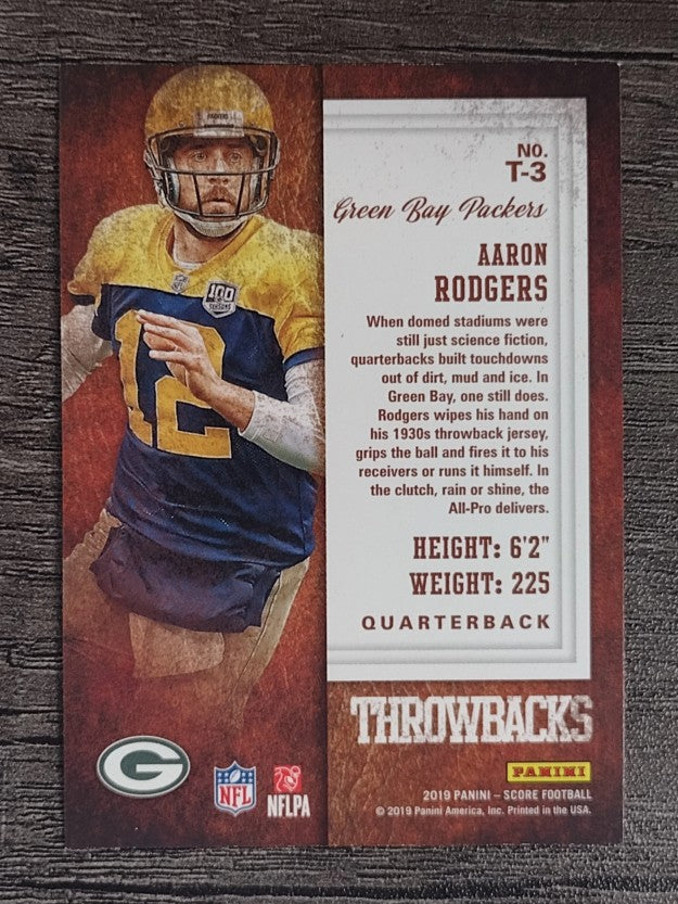 2019 Score Throwbacks #3 Aaron Rodgers