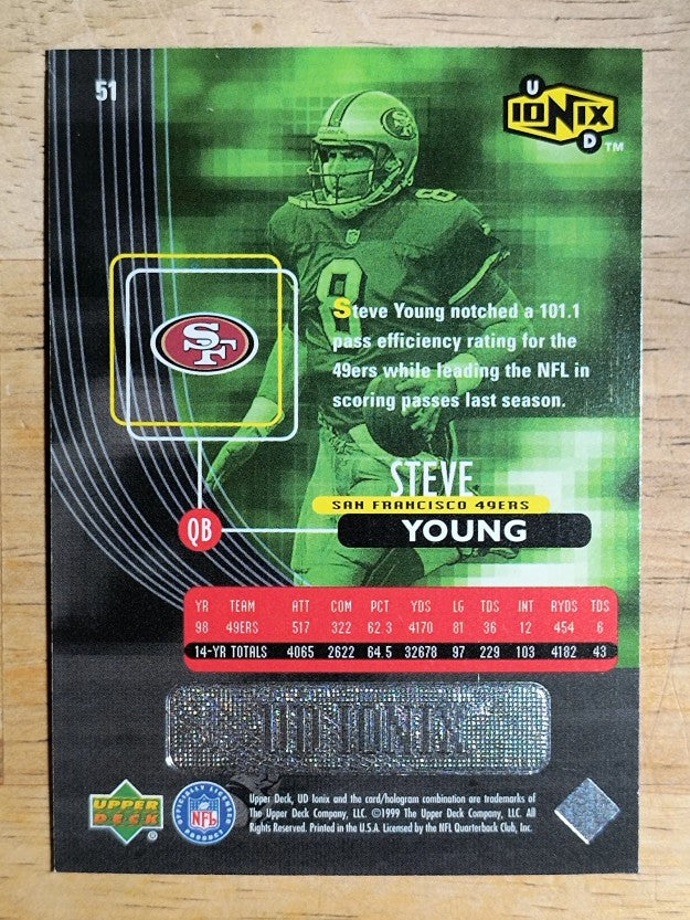 1999 UD Ionix #51 Steve Young
