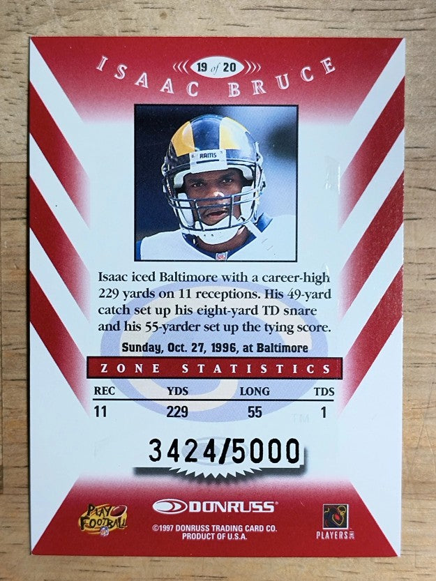 1997 Donruss Zoning Commission #19 Isaac Bruce