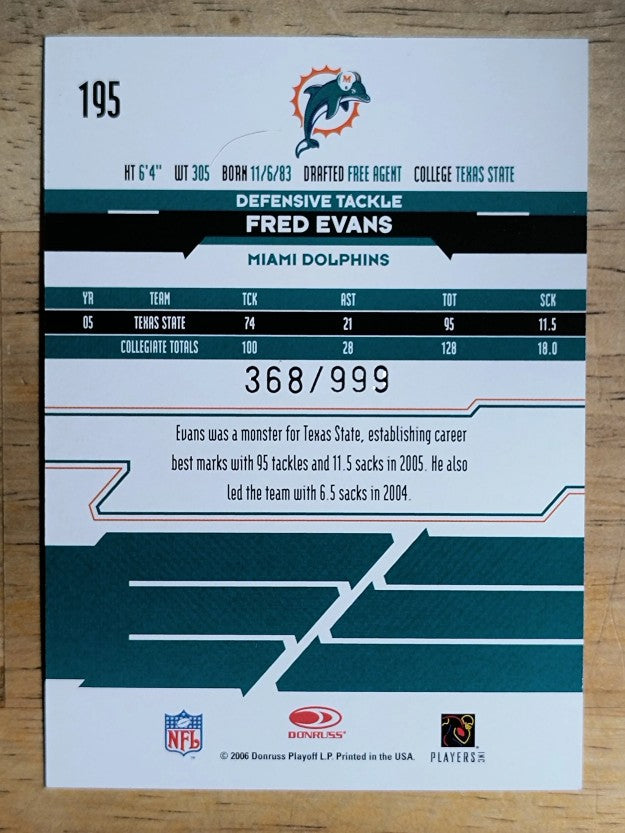 2006 Leaf Rookies and Stars #195 Fred Evans RC