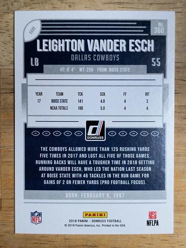 2018 Donruss #360 Leighton Vander Esch RC