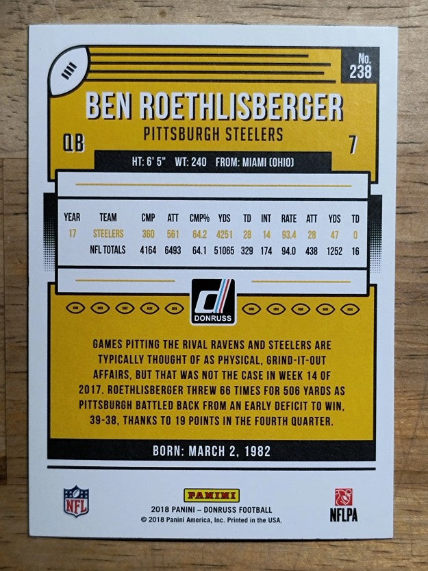2018 Donruss #238 Ben Roethlisberger