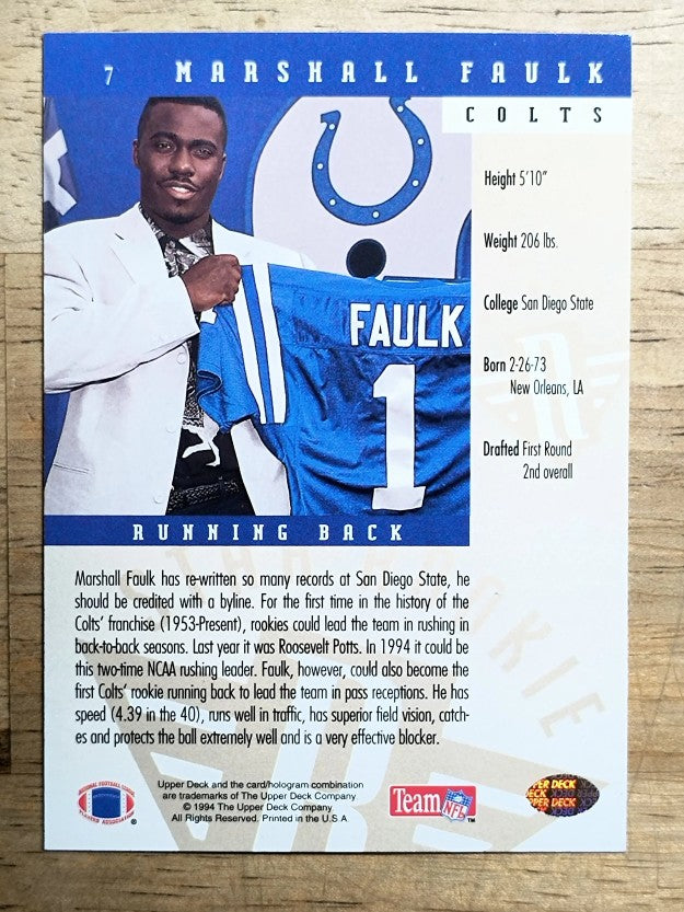 1994 Upper Deck #7 Marshall Faulk RC