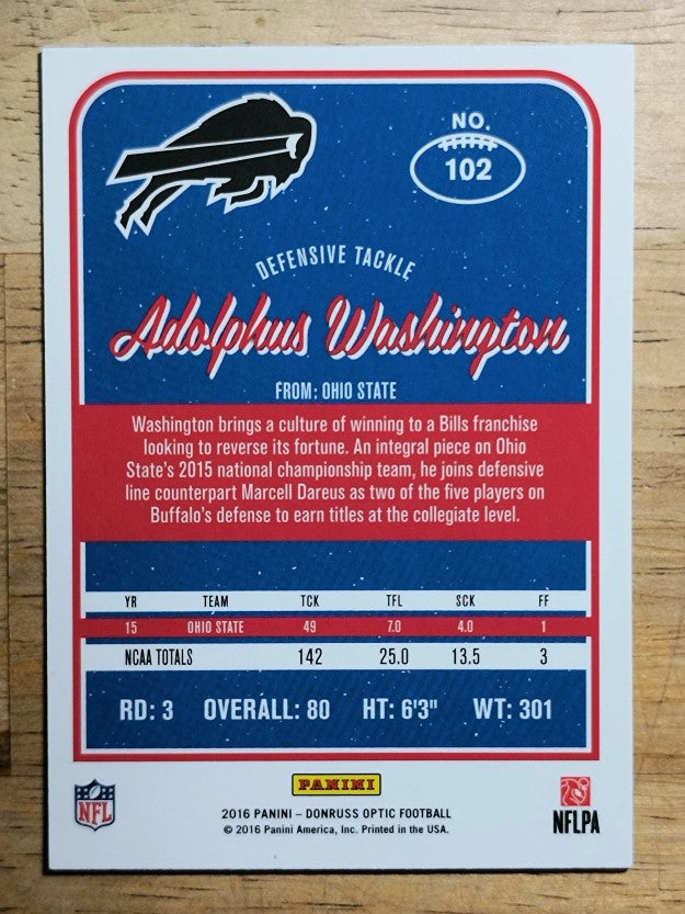 2016 Donruss Optic Purple #102 Adolphus Washington