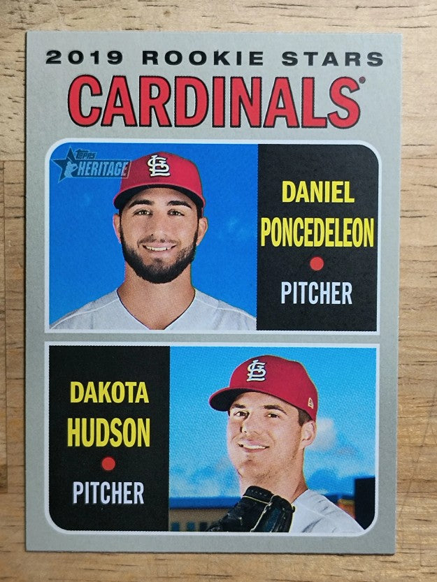 2019 Topps Heritage #96 Dakota Hudson RC/Daniel Poncedeleon RC