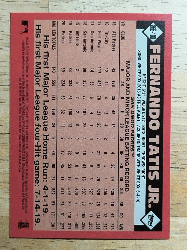 2021 Topps '86 Topps #86B100 Fernando Tatis Jr.