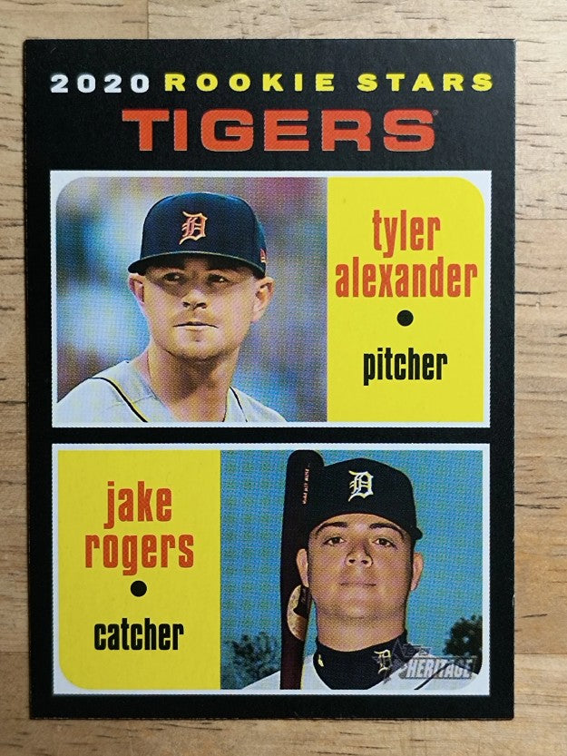 2020 Topps Heritage #39 Jake Rogers RC/Tyler Alexander RC