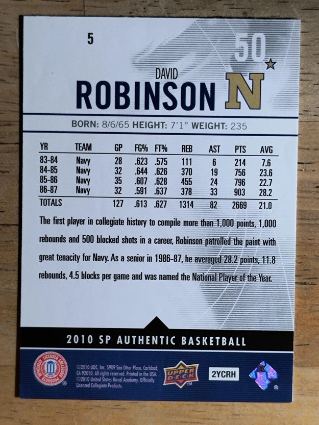 2010-11 SP Authentic #5 David Robinson
