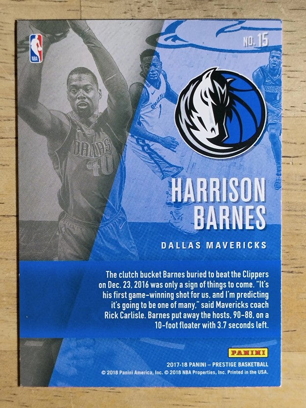 2017-18 Prestige Hardcourt Heroes #15 Harrison Barnes