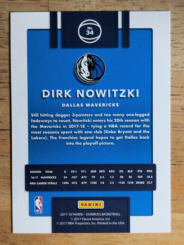 2017-18 Donruss #34 Dirk Nowitzki