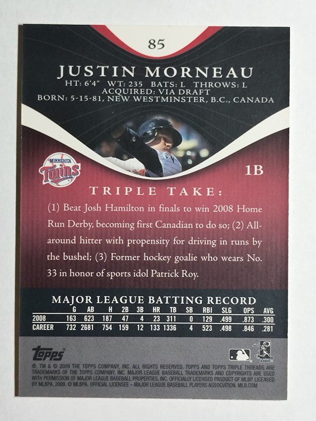 2009 Topps Triple Threads #85 Justin Morneau