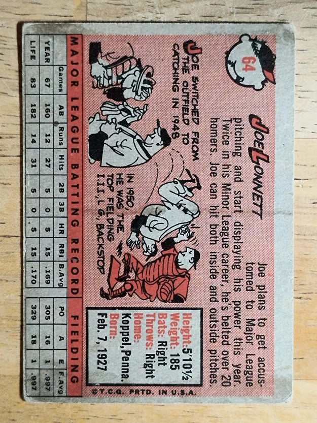 1958 Topps #64 Joe Lonnett (VG)