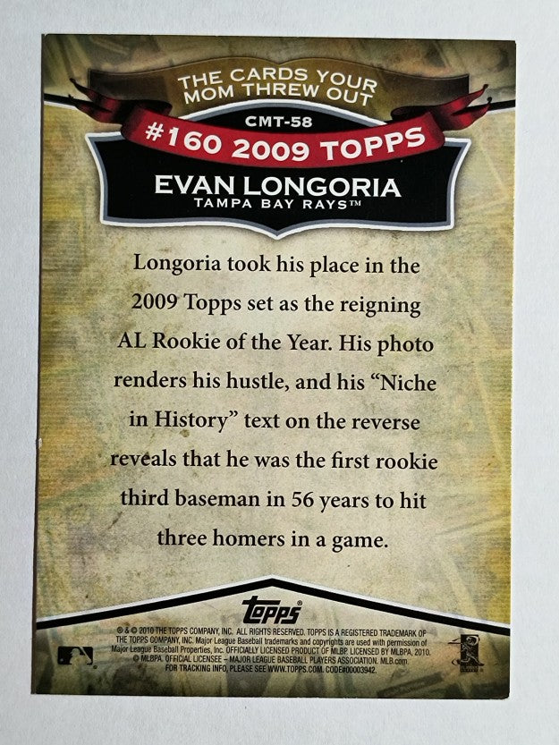 2010 Topps Cards Your Mom Threw Out #CMT58 Evan Longoria