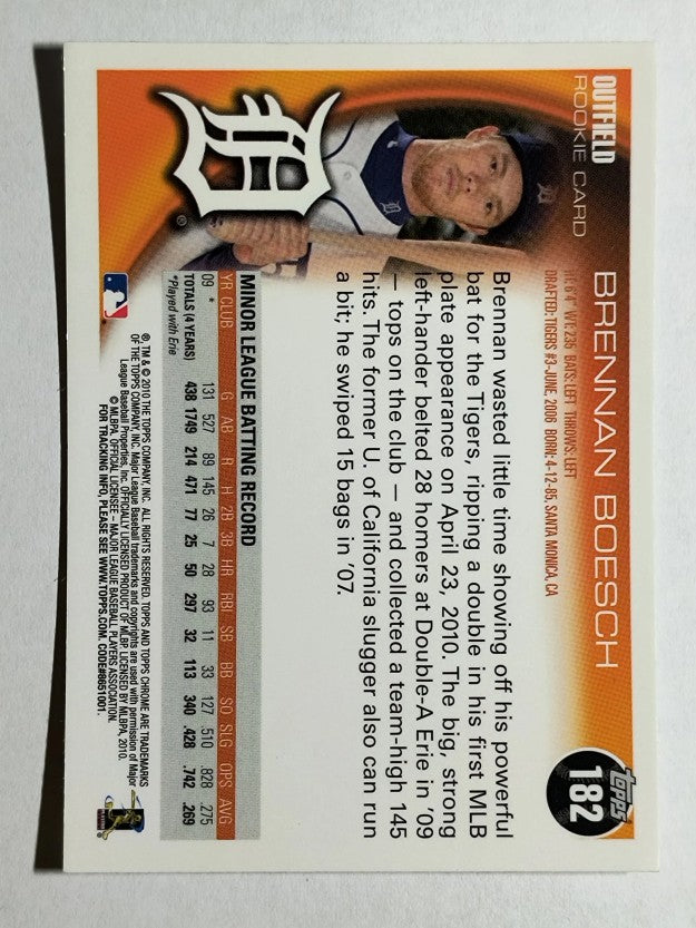 2010 Topps Chrome #182 Brennan Boesch RC