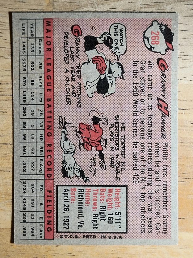 1958 Topps #268 Granny Hamner (NM)