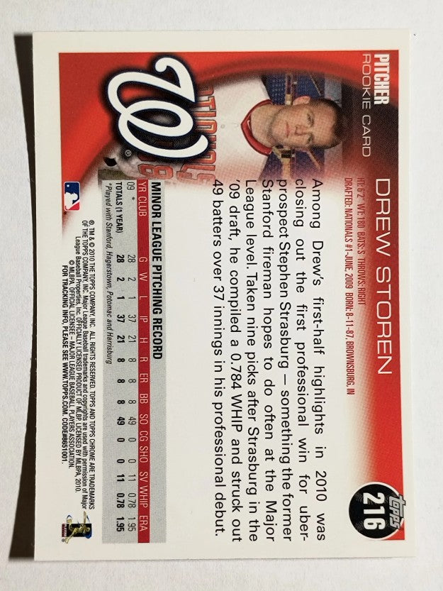 2010 Topps Chrome #216 Drew Storen RC