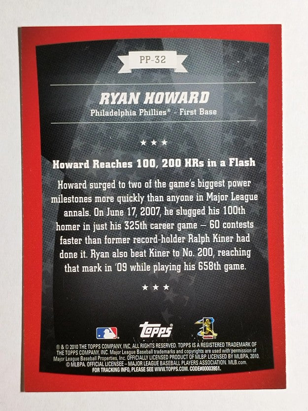 2010 Topps Peak Performance #32 Ryan Howard