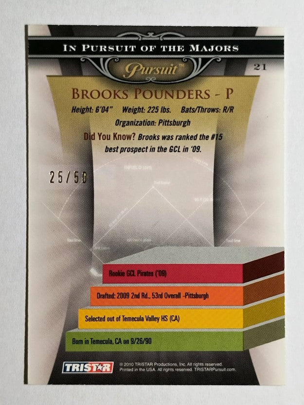 2010 TRISTAR Pursuit Gold #21 Brooks Pounders