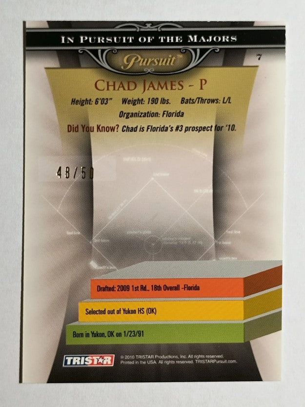 2010 TRISTAR Pursuit Gold #7 Chad James
