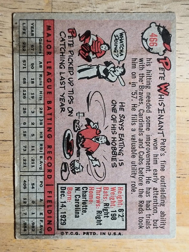 1958 Topps #466 Pete Whisenant (VG)