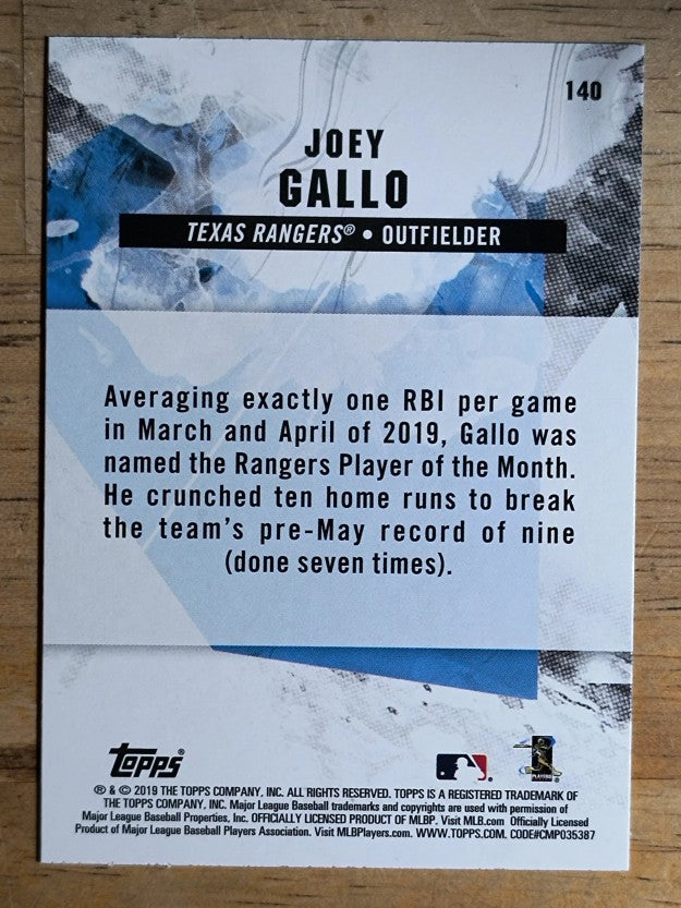 2019 Topps Fire #140 Joey Gallo