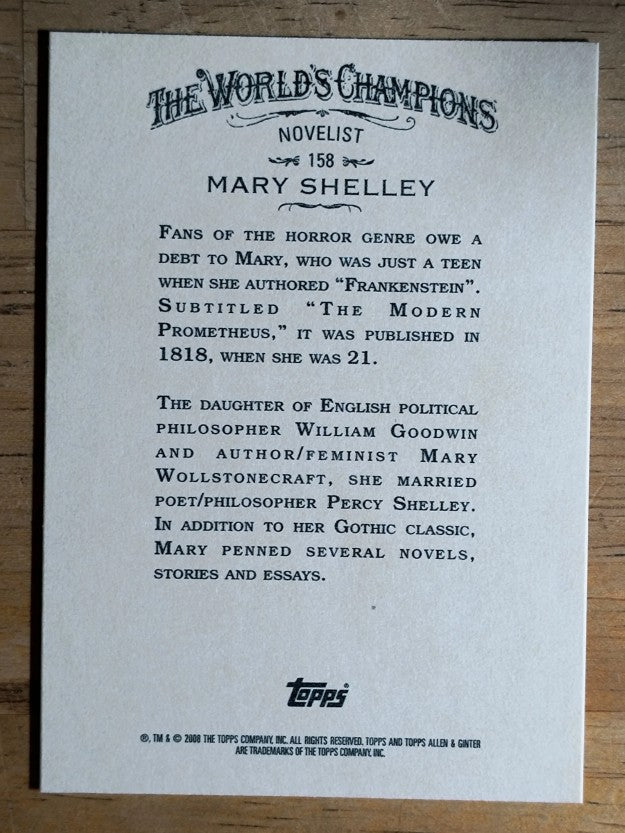 2008 Topps Allen and Ginter #158 Mary Shelley