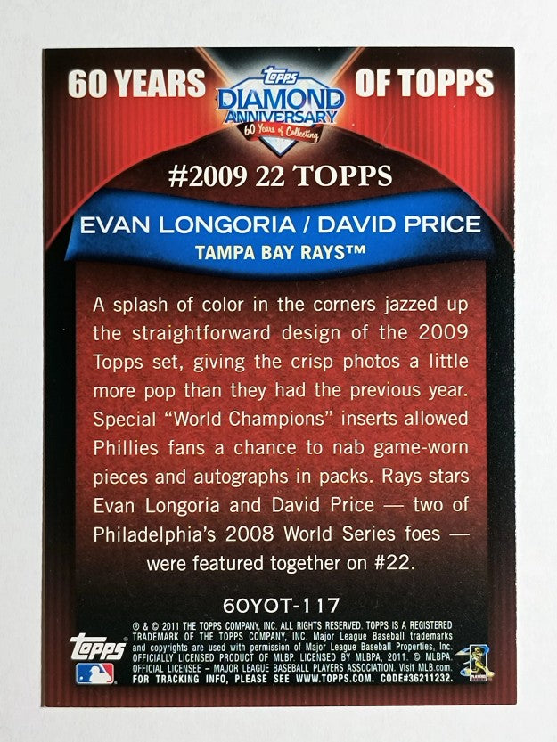 2011 Topps 60 Years of Topps #117 Evan Longoria/David Price